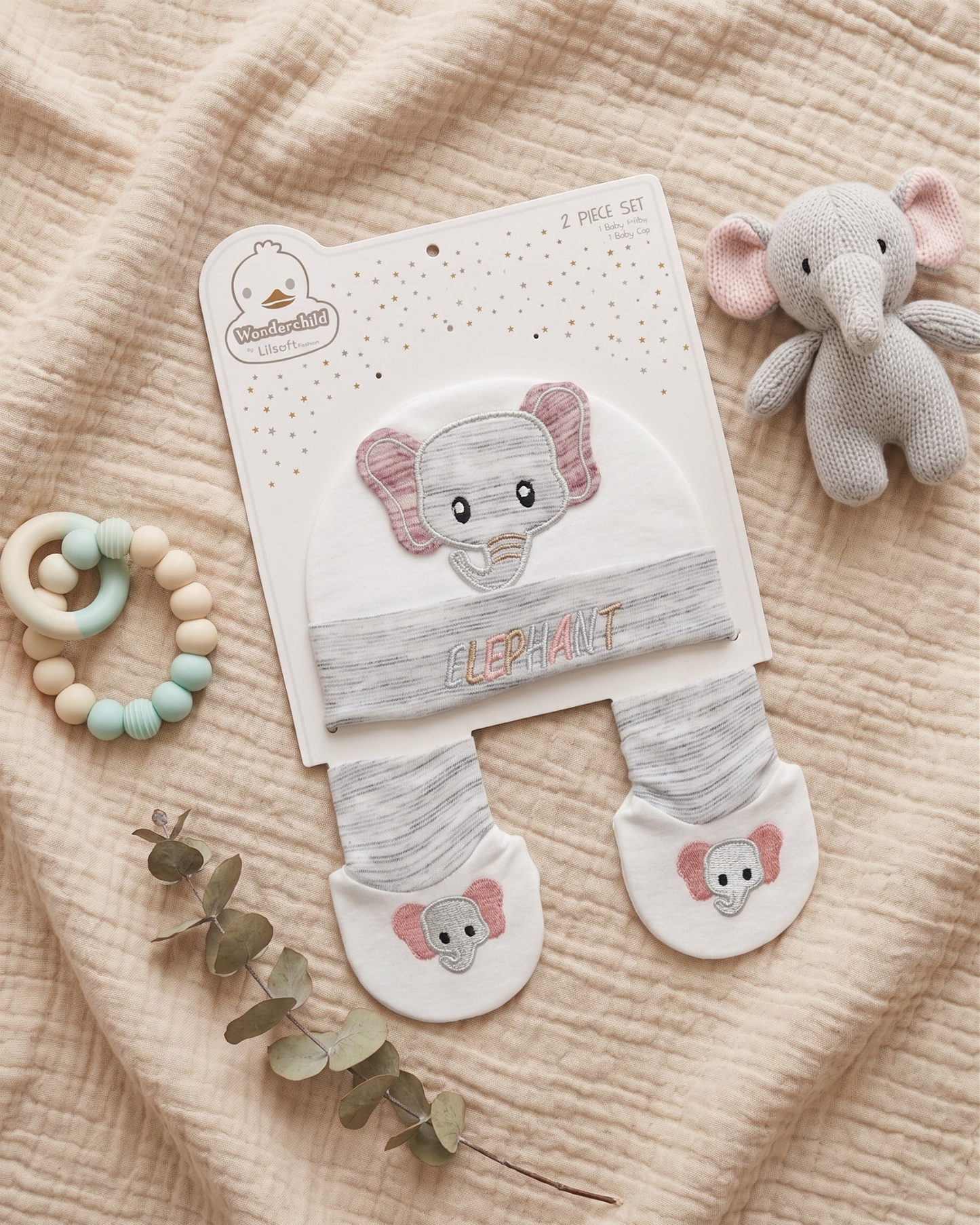 Adorable Baby Cap & Mitten Set – Soft & Warm