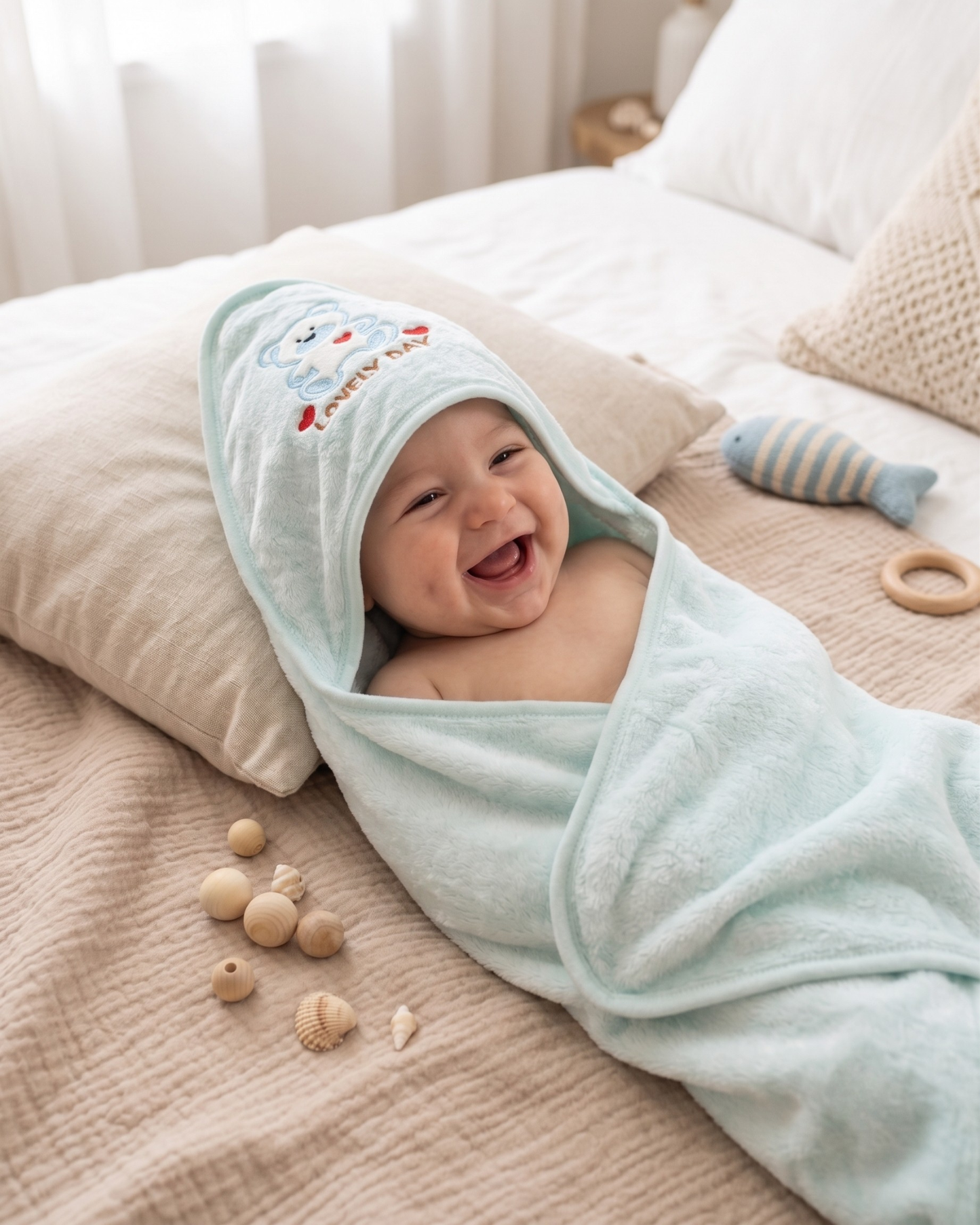 Plush Hooded Baby Bath Towel