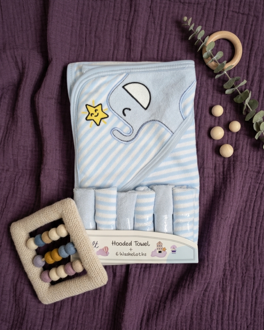 Baby Bath Towel & Washcloth Combo – Cosy & Absorbent