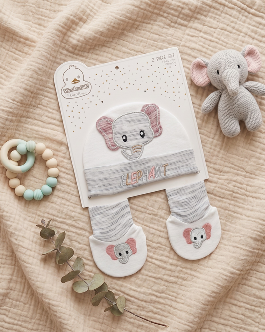 Adorable Baby Cap & Mitten Set – Soft & Warm