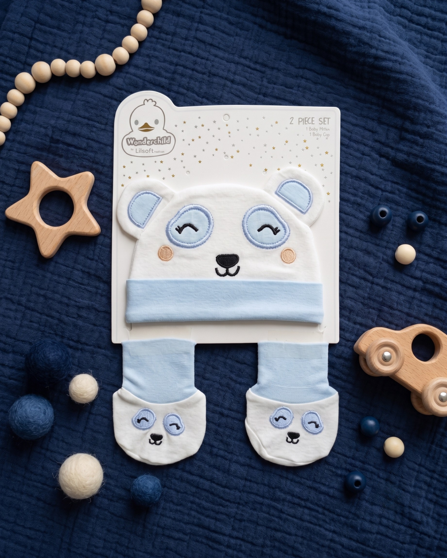 Premium Newborn Cap & Mitten Set – Everyday Warmth