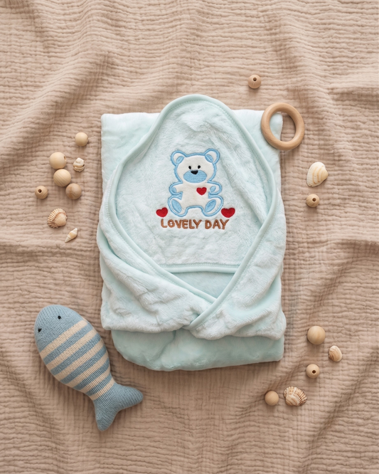 Plush Hooded Baby Bath Towel